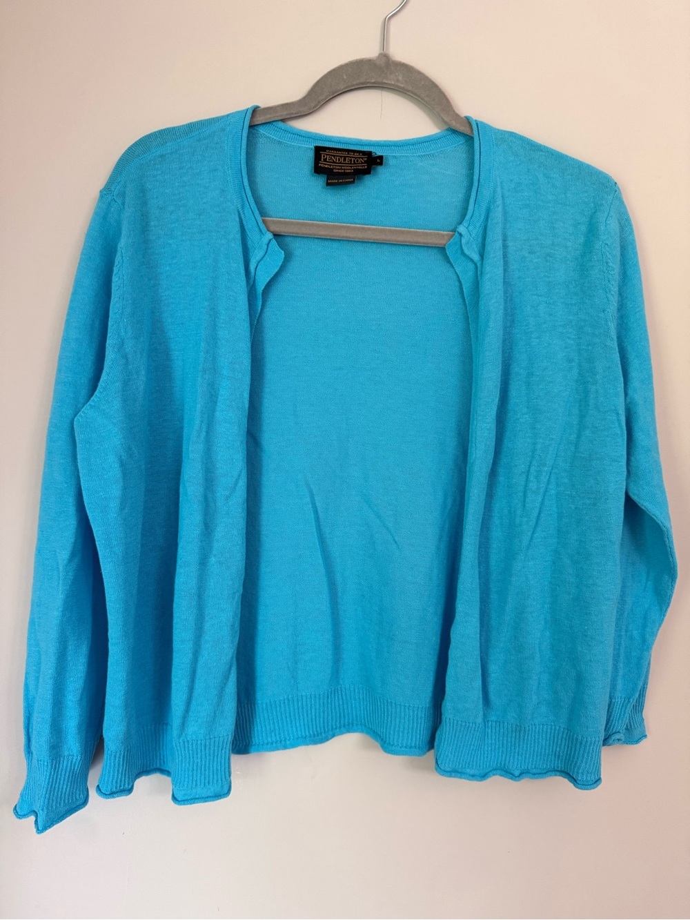 Pendleton Bright Blue Linen Blend Cardigan